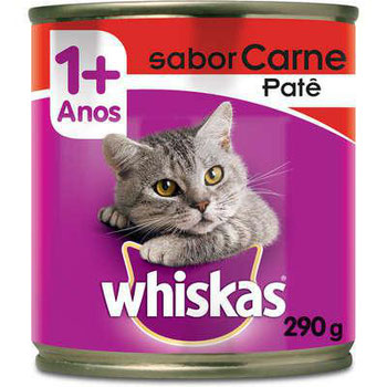 RAÇÃO WHISKAS LATA CARNE PATE 290G