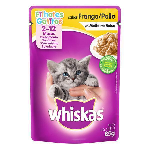 RAÇÃO WHISKAS PRATOS FAVO/FRANGO JR 85G