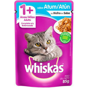 RAÇÃO WHISKAS PRATOS FAVORITOS ATUM 85G