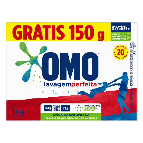 SABÃO EM PÓ OMO 1,6KG GRÁTIS 150GR