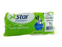 SACO LIXO STAR ROLO 50L C/ 50UN AZUL