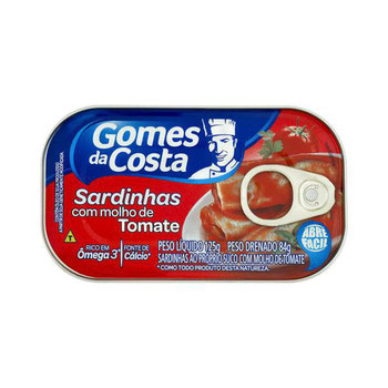 SARDINHA GOMES DA COSTA MOLHO TOMATE 125G