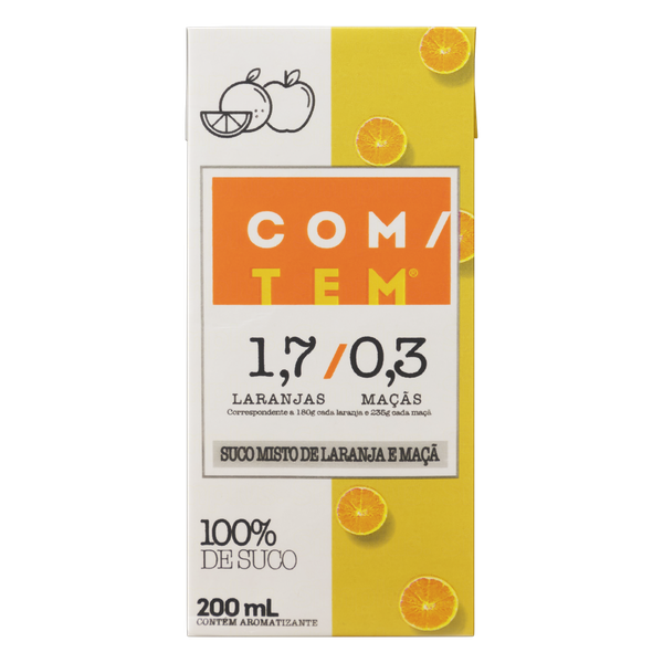 SUCO COM/TEM DE LARANJA 200ML