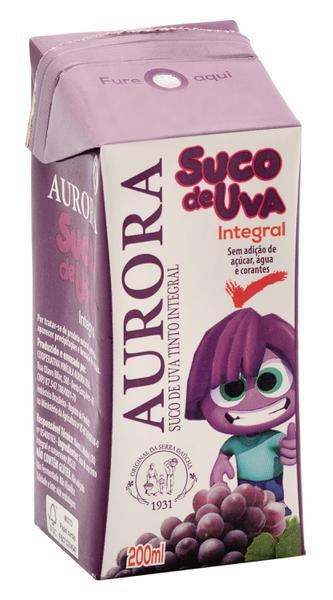 SUCO DE UVA AURORA INTEGRAL 200ML