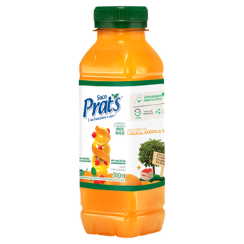 SUCO PRAT'S LARANJA/ ACEROLA/ MAÇÃ 300ML