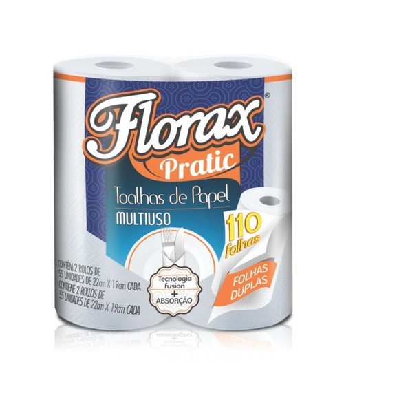 TOALHA DE PAPEL FLORAX PRATIC 2X55 FOLHA