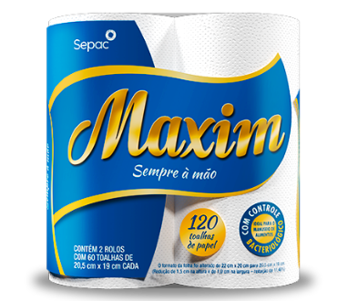 TOALHA DE PAPEL MAXIM SEPAC C/ 2 ROLOS