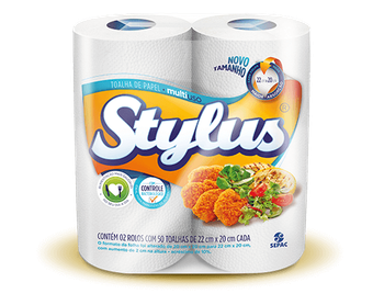 TOALHA DE PAPEL MAXIM STYLUS C/ 2 ROLOS