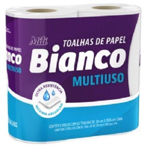 TOALHA DE PAPEL MILI BIANCO C/2 ROLOS