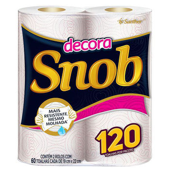TOALHA DE PAPEL SNOB C/ 2 ROLOS DECORADO