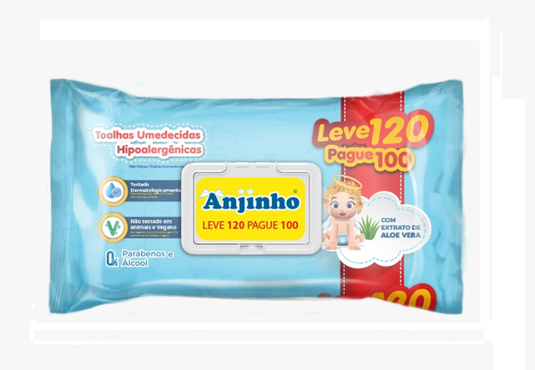 TOALHAS UMEDECIDAS ANJINHO C/120UN