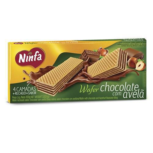 WAFER NINFA TEM+ CHOCOLATE C/AVELÃ 100G