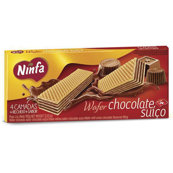 WAFER NINFA TEM+ CHOCOLATE SUÍÇO 100G