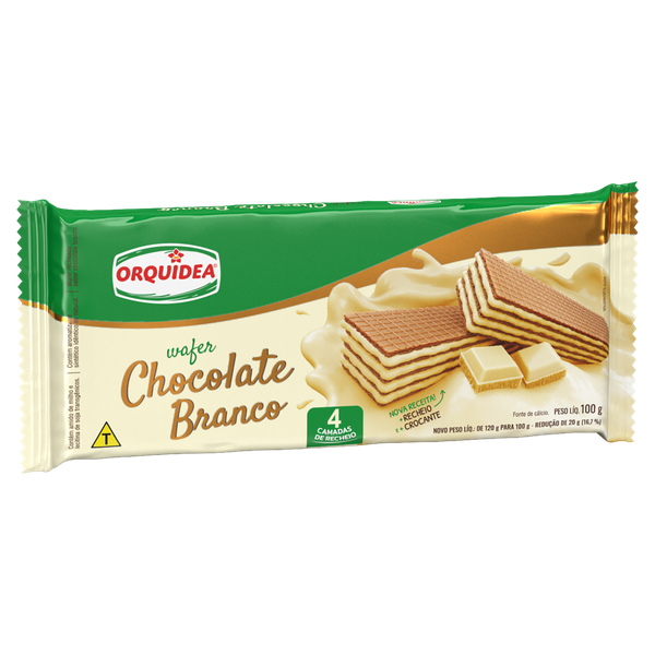 WAFER ORQUÍDEA CHOCOLATE BRANCO 100G