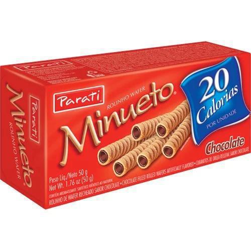 WAFER ROLINHO MINUETO CHOCOLATE 50G