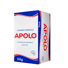 Algodao Hidrofilo Apolo Bco Cx 50g