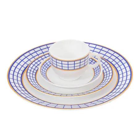 Aparelho Jantar Vidro Emb Rio De Ouro 16pc Plain Grid VDA01006