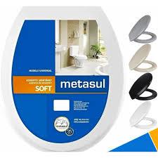 Assento Sanitario Plastico Soft Metasul  Cinza Escuro