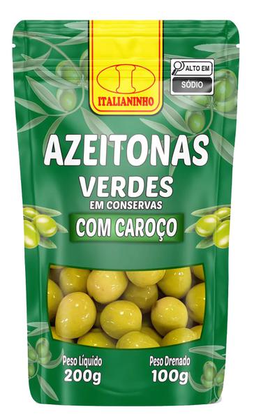 Azeitona Verde C/C Italianinho Sh 100g