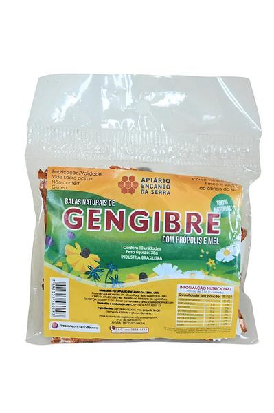 Bala de Gengibre Mel Propolis Apiario da Serra Pct 50g