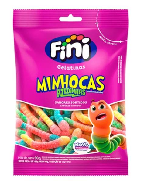 Bala Gelatina Fini Pct 80g Minhoca Citrica