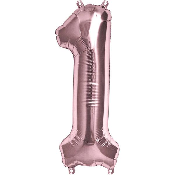 Balao De Numeros Metalizado 40Cm Junco Rose Gold N1