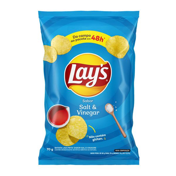 Batata Frita Lays Lisa Pct 70g Salt & Vinegar