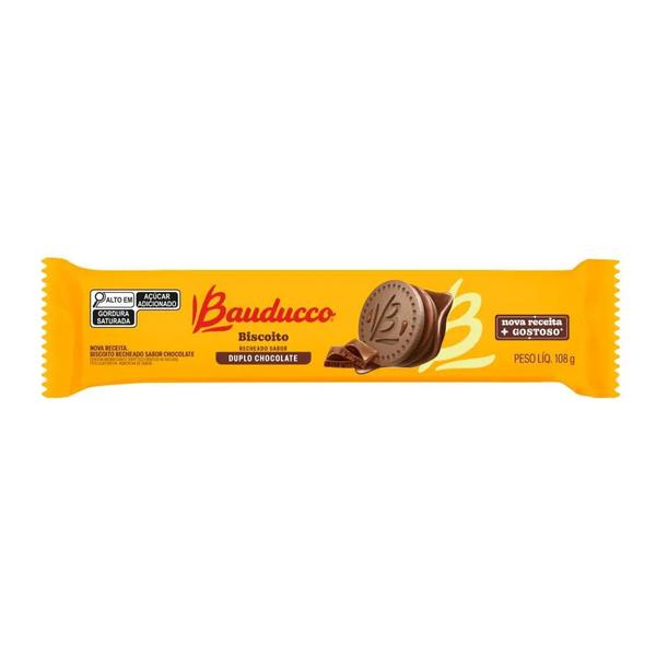 Bisc Rech Gulosos Pct Bauducco 108g Duplo Chocolate