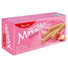 Bisc Wafer Parati Rolinho Minueto Cx 40g Morango