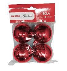 Conj Bola Natal Lisa 5Cm Sort WF-4455 Emb Rio Master 4un