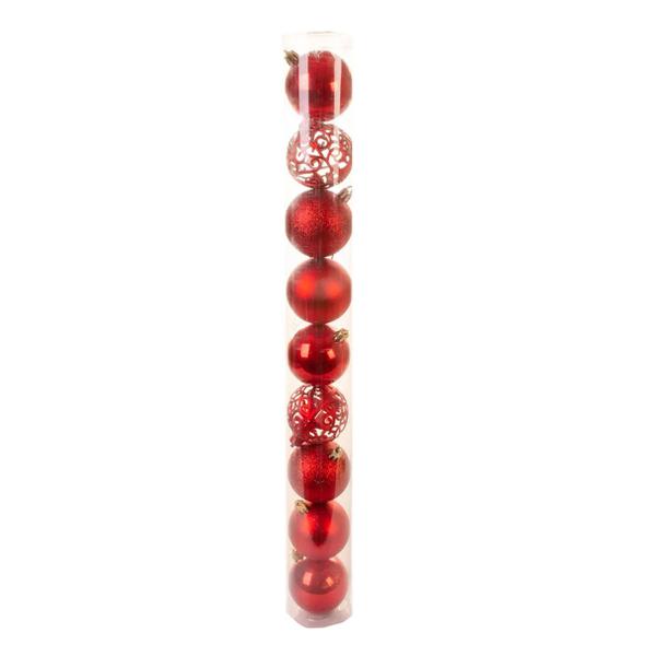 Bola Mista Glitter Fosca/Brilho/Arab.Vaz VM 6Cm 9un KX0963