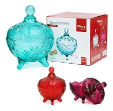 Bomboniere De Vidro Color 450ML VDA07028 Rio De Ouro
