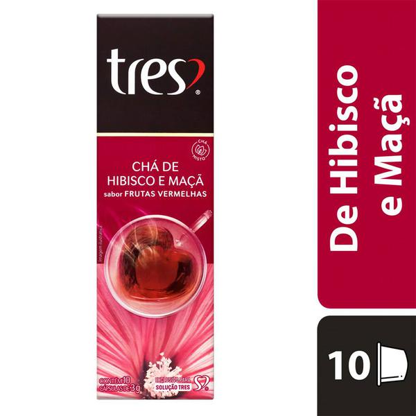 Cha Capsula 3 Coracoes Cx 10un Hibisco e maca