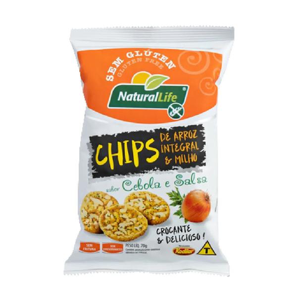 Chips Arroz Integral de Milho S/Gluten Kodilar 70g Cebola e Salsa