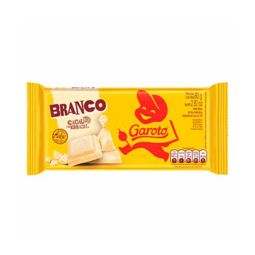 Choc Barra Garoto Tab 80g Branco