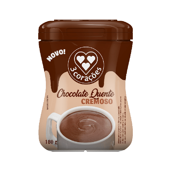 Chocolate quen po 3 Coracoes pote 180g