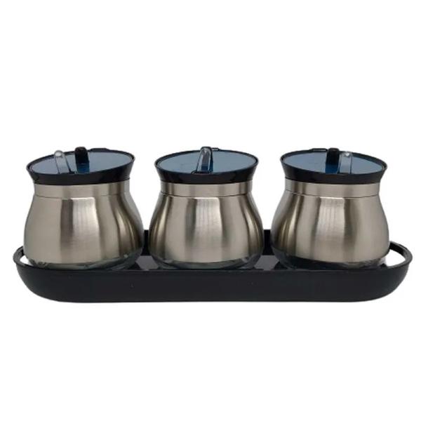 Conj Porta Condimento C/Suporte  CT3526  Chinatow 3pc