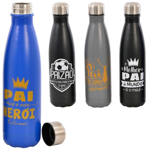 Garrafa Squeeze Inox Pai 700Ml FBC02007 Rio De Ouro