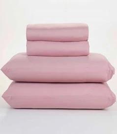 Jogo Cama Casal Liso Emb 4pc Rosa