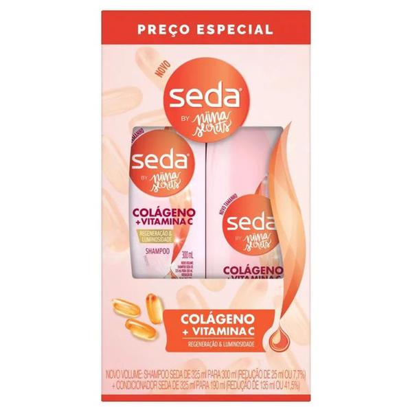 Kit Cap Sh+Co Seda  490ml Colageno/Vita C Nina Secrets
