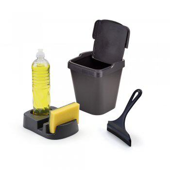 Kit Pia Plastico Elegance Emb 3pc Preto 361