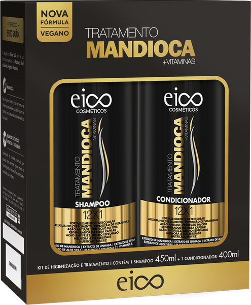 Kit Shp + Co Eico Cronograma 850ml Mandioca