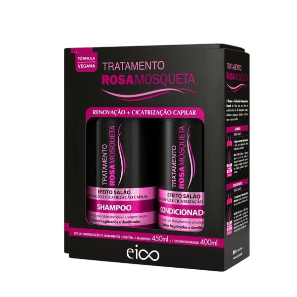Kit Shp + Co Eico Cronograma 850ml Rosa Mosqueta