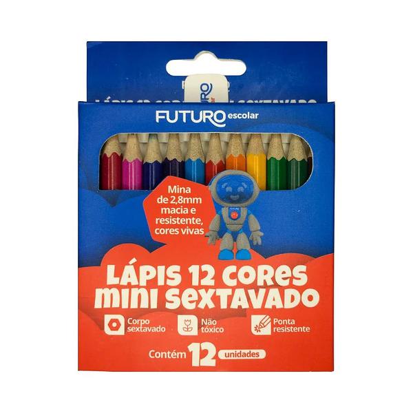 Lapis De Cor Mini Redondo Emb FE092204 Futuro Brasil 12un