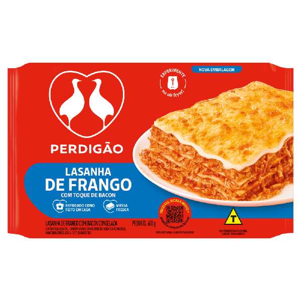 Lasanha Pronta Cg Perdigao Cx 600g Frango com bacon