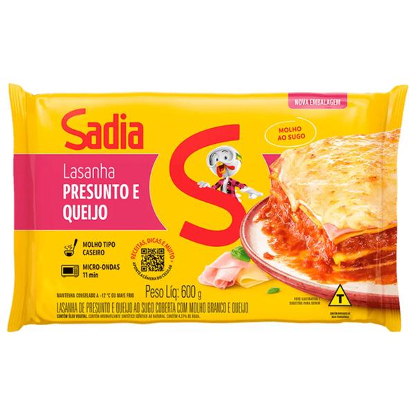 Lasanha Pronta Cg Sadia Cx 600g Pres Qjo Sugo