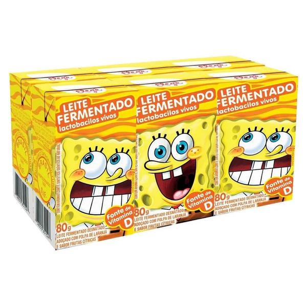 Leite Ferm Adoc Bob Esponja 6Un Cj 480g Tradicional