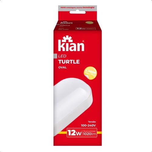 Luminaria Led Tartaruga Oval Branca 12W Kian  3,0K 15519 
