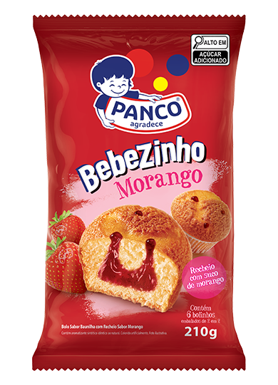 Mini Bolo Ind Bebezinho 6Un Pct 210g Morango