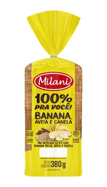 Pao de Forma Integral Milani 380g Banana,Aveia e Canela